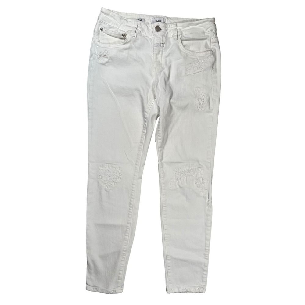 Closed Baker Slim Jeans Womens 29 White‎ Distressed Italy Classic Minimalist Lux